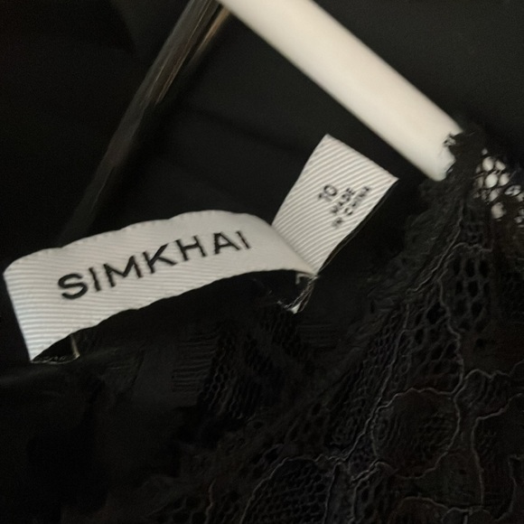 Simkhai white satin evening dress with black lace trim size 10 - Picture 6 of 6